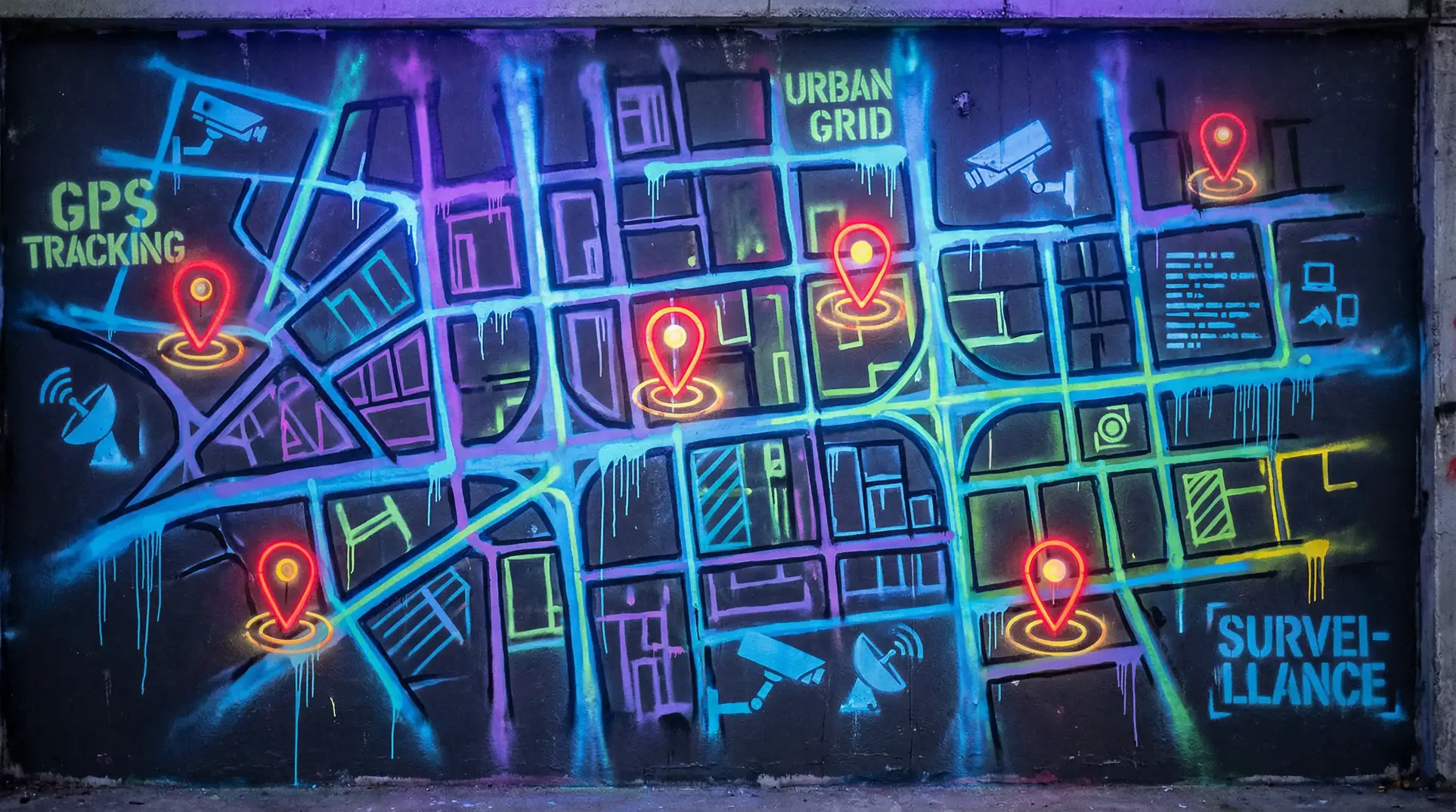 闯关东中 狗仔追踪地图 - 城市涂鸦风格